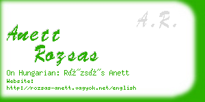 anett rozsas business card